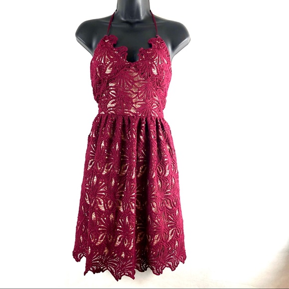J.O.A. Dresses & Skirts - Joa Los Angeles Dress Burgundy Red  and Tan medium
